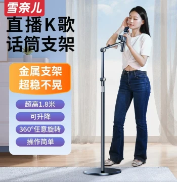 Professional All-in-One Floor Microphone Stand for Stage, Live Streaming, and KTV - High-End Wireless Vertical Stand
