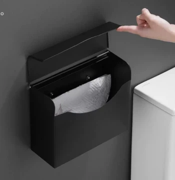 Makeup Room Magnetic Stainless Steel Box, Toilet Tissue Holder, Bathroom Wall-Mounted Toilet Paper Dispenser and Rack