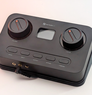 FosiAudio K7 Audiophile Headphone Amplifier and External DAC Stand with Tilted Base for PC