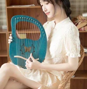 akeshi Lyre Harp for Beginners: 16-String Mini Portable Harp, Small Konghou Lyre Instrument