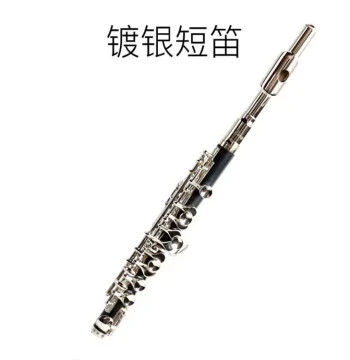 C Tuning Silver-Plated Piccolo, Silver-Plated Piccolo, Musical Instrument Flute, ABS Body Black Piccolo with Lightweight Case