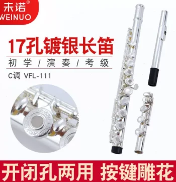 Weinuo Flute: 17-Hole Open/Closed Hole Professional Exam Model with E-Key Split B-Footjoint for Students and Beginners
