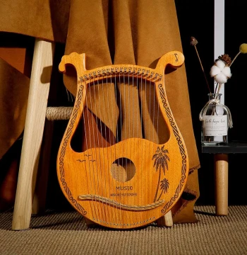 Lyre Harp with 16/19/21 Strings, Portable Niche Instrument, Lyre for Beginners and Guzheng Finger Training