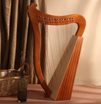 Factory Direct Sale Lyre Harp in Stock: 15-String Mini Irish Harp with Keys, Konghou Lyre Instrument