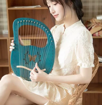 akeshi Lyre Harp Beginner 16-String Mini Harp Instrument Portable Small Konghou Lyre Instrument