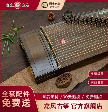 Longfeng Guzheng YS-501 Plain Elegance Clear Tone Professional Solid Wood Yangzhou Guzheng for Beginners and Exams (Kids & Adults)