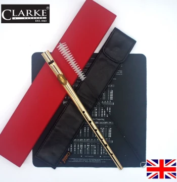 UK Clarke Tin Whistle - Gold-Plated Upgraded Irish Penny Whistle in Premium Gift Box
