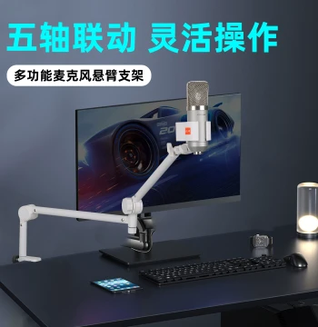 Microphone Boom Arm Stand Condenser Mic Recording Live Shock Mount Desktop Low-Position Omnidirectional Metal Mechanical Arm