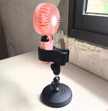 Desktop Fan Mounting Clip with Angle Adjuster USB Round Base Lazy Multi-Function Lift Stand