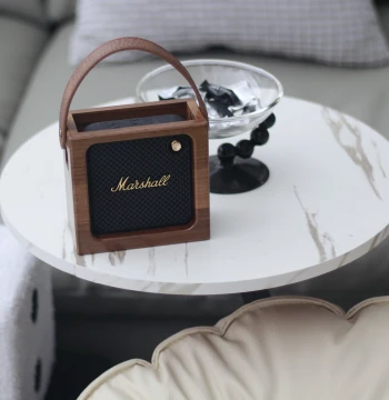 Marshall WILLEN Speaker Protective Case, Black Walnut Solid Wood Storage Box and Stand