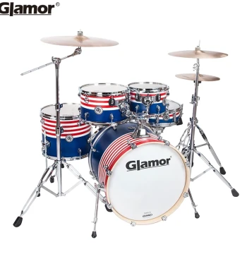 GLAMOR Jazz Drum Set - 5-Piece Kit for Adults and Kids, Professional Practice and Performance (CC)