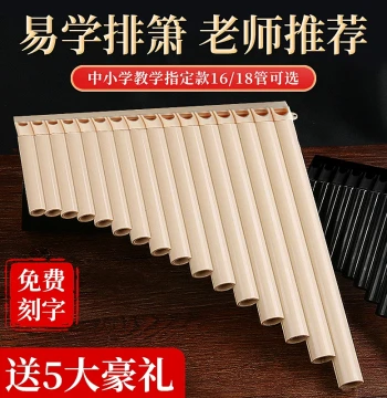 Easy-Learn Pan Flute, 16/18 Pipes, Specialized for Student Teaching, C Key Instrument for Beginners