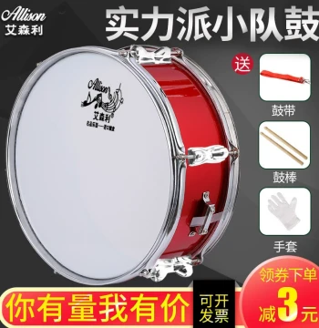 Aisenli Snare Drum Instrument 11/13/14 Inch Stainless Steel Dual-Tone Student Marching Band Kids Toddler Small Drum