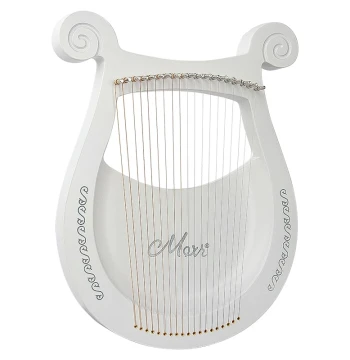 MOXI Angel Mini Lyre Harp - 16-Note Beginner Instrument (White)