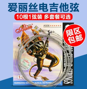 Alice A506 Electric Guitar Strings, Single String Pack (10 pieces), Strings 1-6 Available, Free Shipping