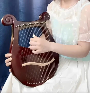 MOXI Angel Small Harp, 16-Note Lyre, Mini Konghou for Beginners, 19-String Lyre, Niche Instrument
