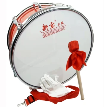 Xinbao Bass Drum: 16-inch for Kids, 2022 Student Model, 24-inch for Adults, Red Marching Band Drum, Stainless Steel Western Drum