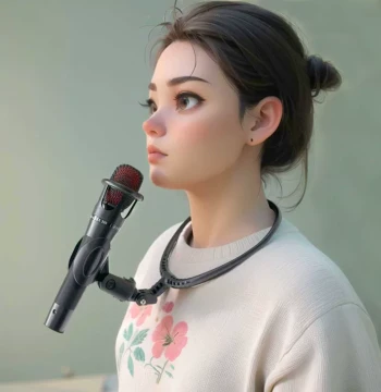 Neck-mounted Microphone Stand, Hands-free Singing Tool for Guitar, Magician, Ventriloquist, and Host
