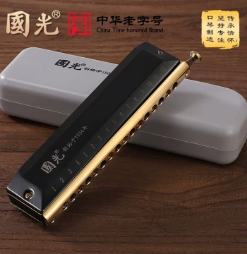 Guoguang Chromatic Harmonica 12-Hole 16-Hole, Professional Performance Grade for Adults, Students, Beginners, Self-Learning Entry-Level Instrument