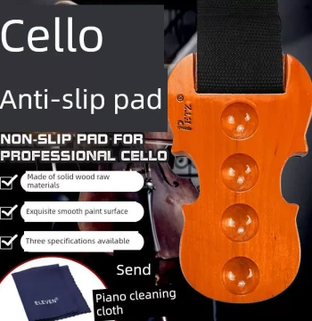 Cello Anti-Slip Pad Solid Wood Stop Slip Pad Violin-Shaped Appearance Wear-Resistant Non-Slip Professional Performance Fixed Floor Mat
