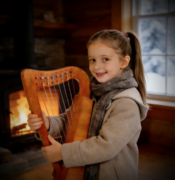 Solid Top 8-Note Mini Harp, 19-Note Lyre, and 15-String Konghou for Beginners - Niche Angel Lyre Instruments