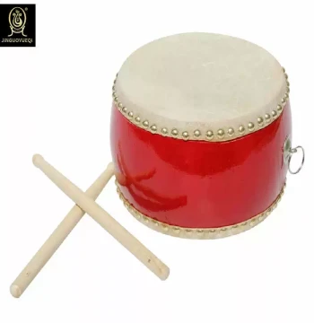 Jinguo 6-inch Tang Drum Instrument, Small/Medium/Red Drum, Cowhide Drum, Disc Drum, 6-inch Red Drum for Schools