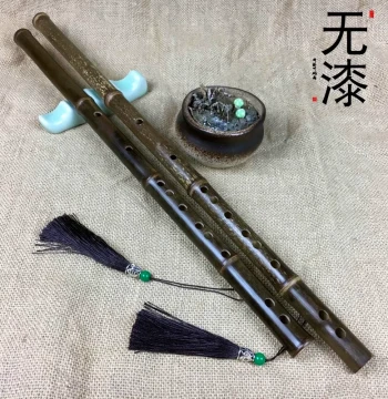 Purple Bamboo Flute in G/F/E/D/C Keys Professional Grade One-Piece Flute for Students and Exams