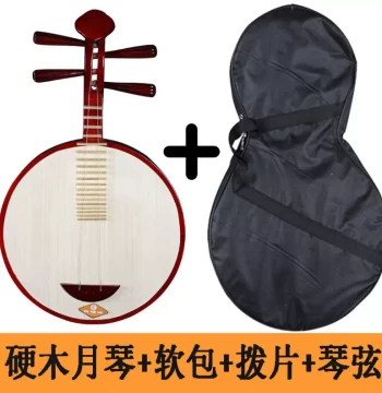 Selected Yuehun Hardwood Yueqin for Peking Opera and Folk Music, Xipi & Erhuang Styles, Includes Bag and Picks for Beginners