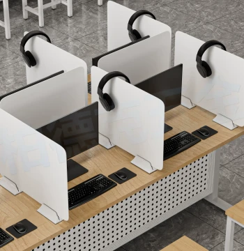 Exam Desk Partition Shields for Classrooms, Computer Labs, and Testing Centers - Available in White, Green, and Blue PVC
