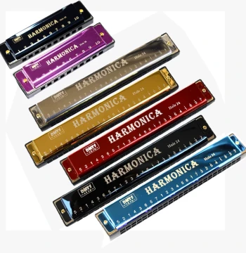 Damei Angel 24-Hole C-Key Harmonica, Children's Instrument, 10-Hole Blues for Beginners and Adults, Mouth Organ Toy 118