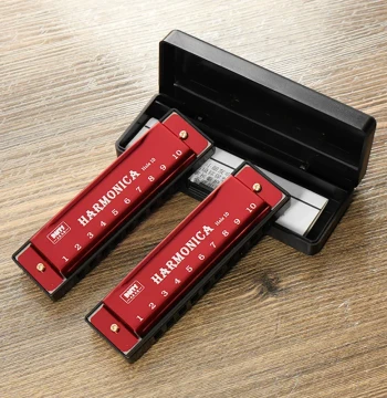 Harmonica AB1sq801 - 10-Hole Blues Harp for Students and Beginners