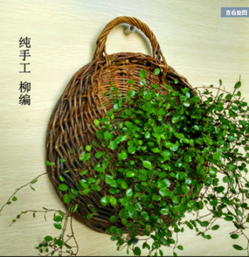 Hanging Basket Wall-Mounted Flower Pot, Rattan Woven Hanging Planter, Wall Suspension Basket