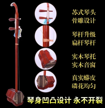 Hailu Rosewood Erhu with Python Skin - Burmese Rosewood & Red Sandalwood Instrument, Direct from Manufacturer
