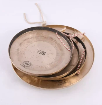 Premium Boyun Hand-Forged Copper Gong – Medium/Low Tone Hand Gong for Bidding Events and Percussion; Resonant Bronze Hand Gong