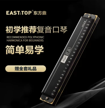 East Top 24-Hole Tremolo Harmonica C Key Authentic Recommended for Beginners Adults and Students Performance