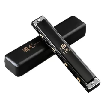 Authentic Shanghai Guoguang Harmonica 24-Hole Tremolo C Key for Beginners and 28-Hole Accent Professional Grade