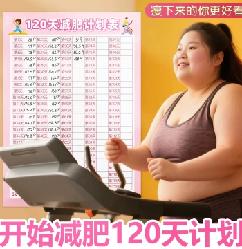 120-Day Weight Loss Self-Discipline Plan Chart, Fitness Weight Check-In Poster Wall Sticker, Slimming Weight Registration Form, Daily Weight Change Management Log, Wall-Mounted Goal Reminder and Accountability Tool
