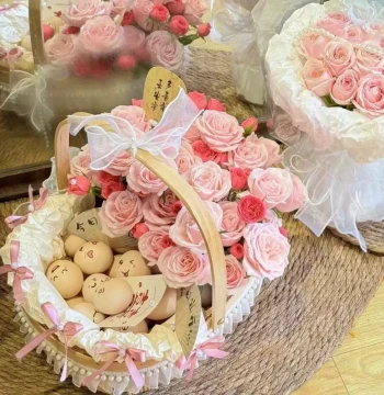 Postpartum Confinement Basket, Watermelon Basket, Fresh Flower Basket, Fruit Basket, Egg Basket, Holiday Gift, DIY Handmade Wooden Trendy Basket