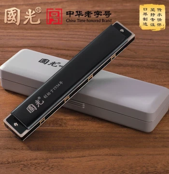 Guoguang Harmonica 24-Hole Tremolo for Beginners, Students, Children, Adults, Professional Performance, 12-Key Set