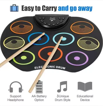 Colorful Roll-Up Drum – USB Electronic Drum Kit for Children and Beginners