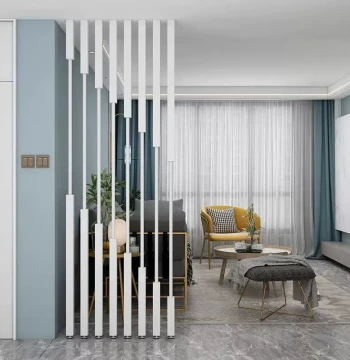 Nordic Light Luxury Wrought Iron Living Room Decorative Partition, Creative Modern Minimalist Entryway Viral Column Wall, No-Drill Screen