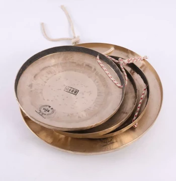 Premium Boyun Hand-Forged Bronze Gong, Mid-to-Low Pitch Hand Gong for Bidding and Percussion, Resonant Bronze Hand Gong