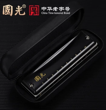 Guoguang Authentic 10-Hole Blues Harmonica - Key of C for Beginners and Professionals