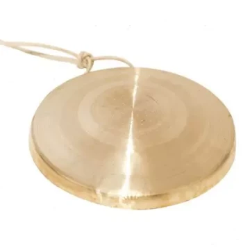 Large and Small Su Gong Copper Gong Instruments Diameter 28/30cm Opera Gong High-Pitch Copper Gong Resonant Copper Percussion Instrument with Mallet