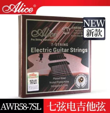 Alice AWR58-7SL Electric Guitar Strings, 09-58 Gauge, Set of 7 Strings for 7-String Electric Guitar