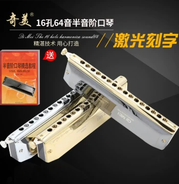 Qimei Chromatic Harmonica - 12/16 Hole Professional Model in Key of C