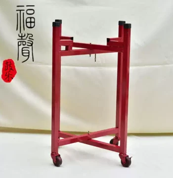 8-inch to 2-meter War Drum, Luo Drum, Tang Drum, Flat Drum, Cowhide Drum with Metal Stand, Foldable Push Cart with Universal Wheels