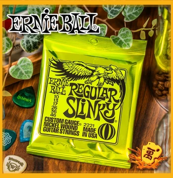 Ernie Ball Genuine EB2221 Strings, 2223 Nickel Plated 10-46 String Set, 09-42 Nickel Plated Electric Guitar Strings
