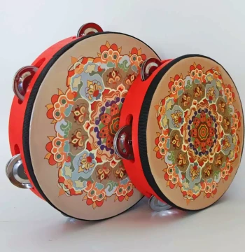 Dunhuang Flying Apsaras Drum Dance Prop Red-Rimmed Tambourine for Exams Xinjiang Uyghur Hand Drum Kindergarten Clapping Drum