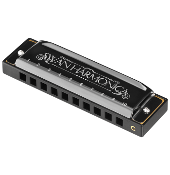 Swan 10-Hole Blues Harmonica in C Key - Professional Grade for Beginners and Adults